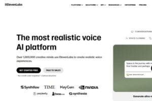 Interfaz de ElevenLabs generando voz con IA en múltiples idiomas